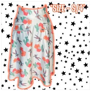 NWT: Unique Vintage X Looney Tunes - Bugs Bunny Cactus 40'S Swing Skirt (S/4)